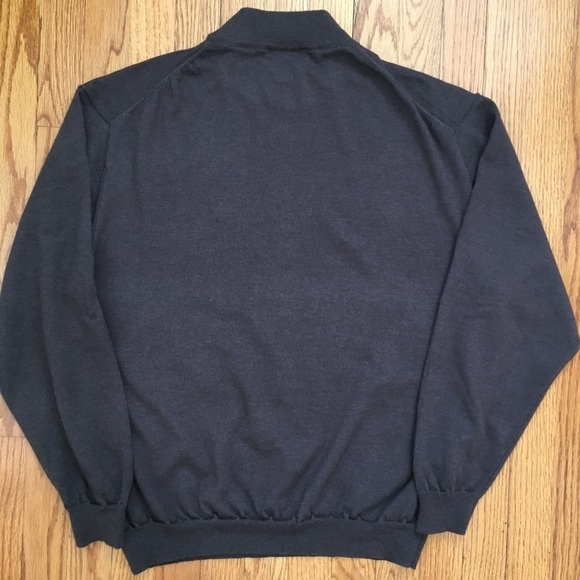 Pronto Uomo 100% extra fine merino wool brown pullover sweater - Picture 15 of 15